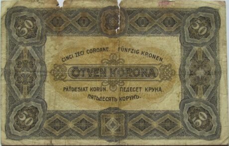 Реверс банкноты 50 крон (Венгрия) 1920 года