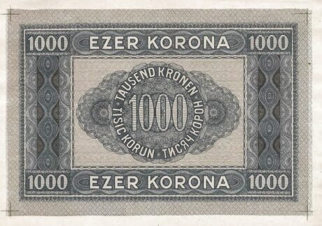 Реверс банкноты 1000 крон (Венгрия) 1919 года