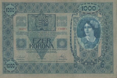 Аверс банкноты 1000 крон (Венгрия) 1920 года