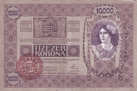 Аверс банкноты 10000 крон (Венгрия) 1920 года