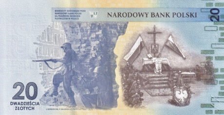 Польща підтвердила введення в обіг нової пам'ятної банкноти номіналом 20 злотих (BNP828a) 26.07.2024 р.