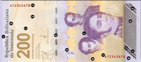 Венесуела нова банкнота у 200 боліварів (B390a) як повідомляється, введена 16.08.2024