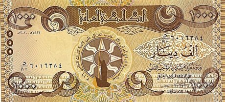 Іракський новий підпис/дата (2020) купюра в 1000 динарів (B360b) підтверджено