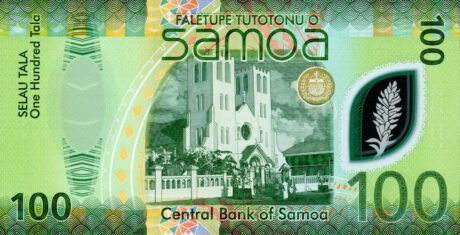 Підтверджено випуск нової полімерної банкноти Самоа номіналом 100 тала (B131a).