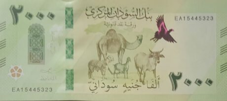 Подтвержден выпуск новой банкноты Судана в 2000 фунтов стерлингов (B421a).