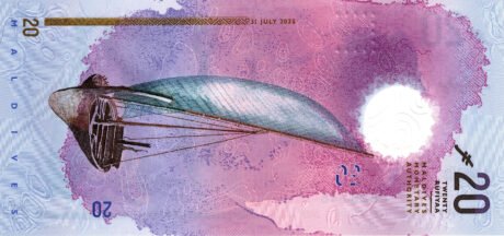 Potwierdzono emisję nowego banknotu 20 rupii (B225a) na Malediwach.