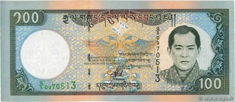 Аверс банкноты 100 ngultrum (Bhutan) 2000